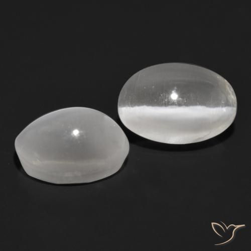 Gemme di Sillimanite Occhio di Gatto Grigio molto chiaro naturale da 2.32 ct, Ovale, Trasparente