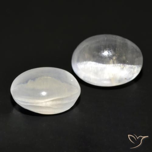 Gemme di Sillimanite Occhio di Gatto Grigio molto chiaro naturale da 2.29 ct, Ovale, Trasparente