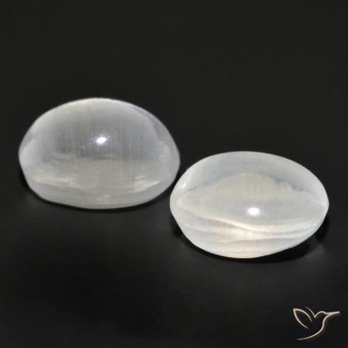 Gemme di Sillimanite Occhio di Gatto Grigio molto chiaro naturale da 2.29 ct, Ovale, Trasparente