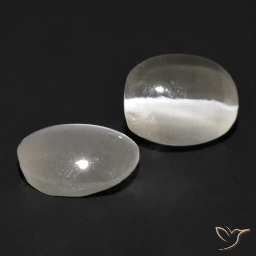 Gemme di Sillimanite Occhio di Gatto Grigio molto chiaro naturale da 1.94 ct, Ovale, Traslucido