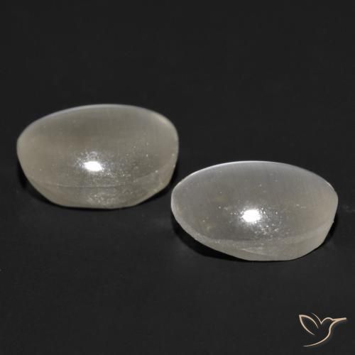 Gemme di Sillimanite Occhio di Gatto Grigio molto chiaro naturale da 1.94 ct, Ovale, Traslucido