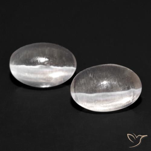 1.92ctw Naturale Grigio molto chiaro Sillimanite effetto occhio di gatto, Ovale, Trasparente