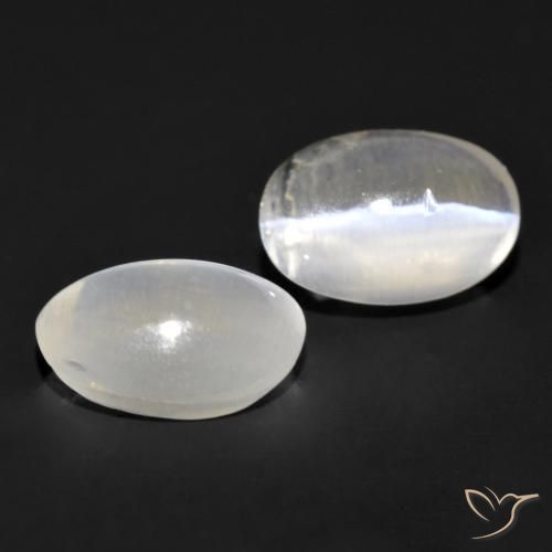 Gemme di Sillimanite Occhio di Gatto Grigio molto chiaro naturale da 1.89 ct, Ovale, Trasparente