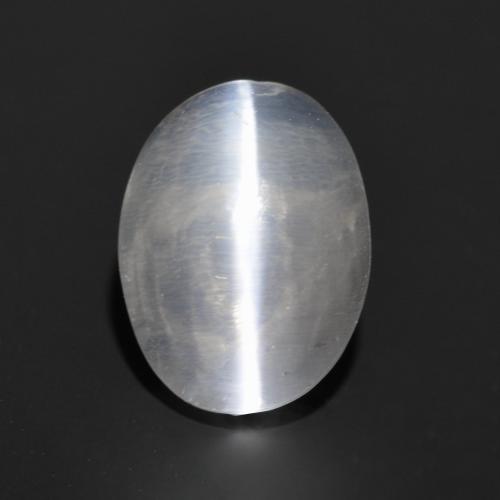 Sillimanite Occhio di Gatto Bianco naturale da 1.35 ct, Taglio ovale, Trasparente