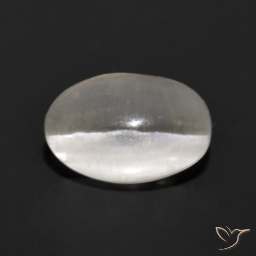 Sillimanite Occhio di Gatto Grigio molto chiaro naturale da 1.14 ct, Ovale, Traslucido