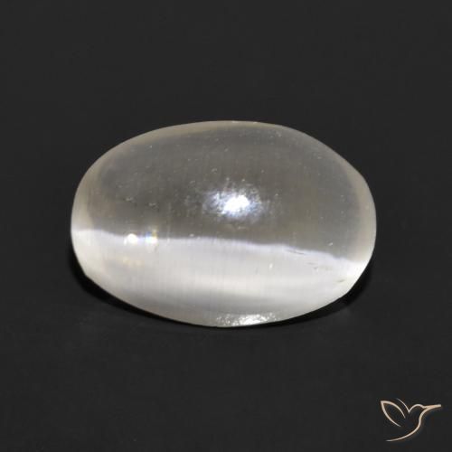 1.11ct Naturale Grigio molto chiaro Sillimanite effetto occhio di gatto, Ovale, Traslucido