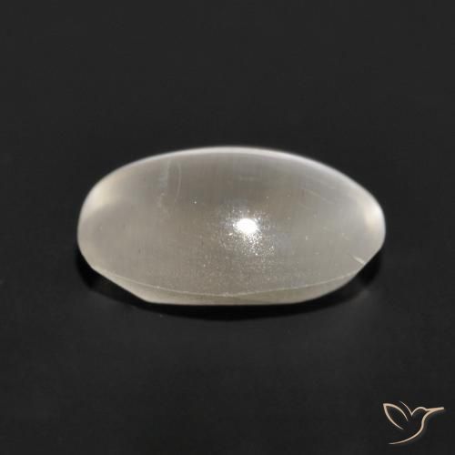 Sillimanite Occhio di Gatto Grigio molto chiaro naturale da 1.11 ct, Ovale, Traslucido