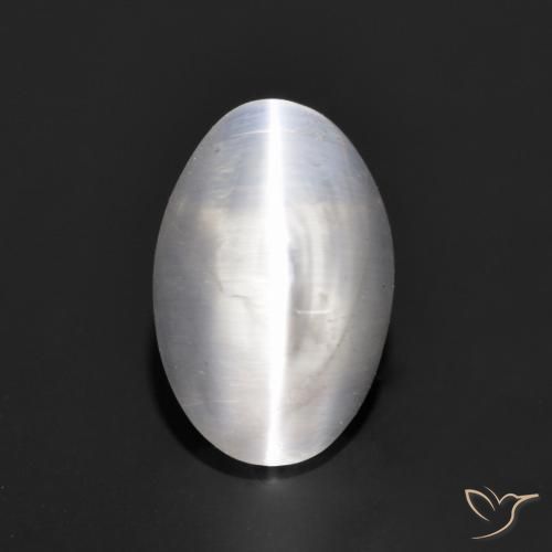 1.24ct Naturale Grigio molto chiaro Sillimanite effetto occhio di gatto, Ovale, Trasparente