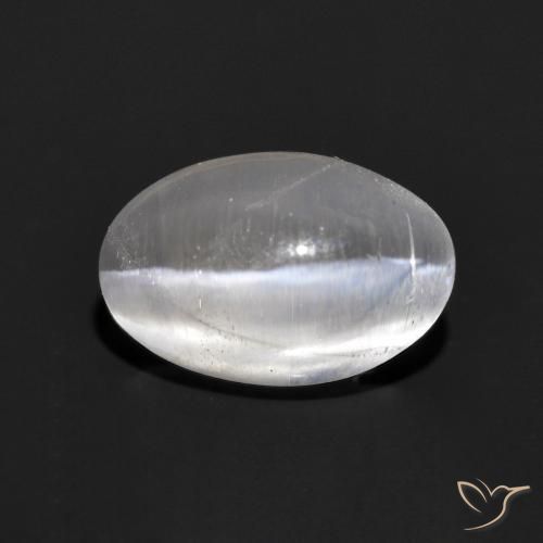 Sillimanite Occhio di Gatto Grigio molto chiaro naturale da 1.24 ct, Ovale, Trasparente