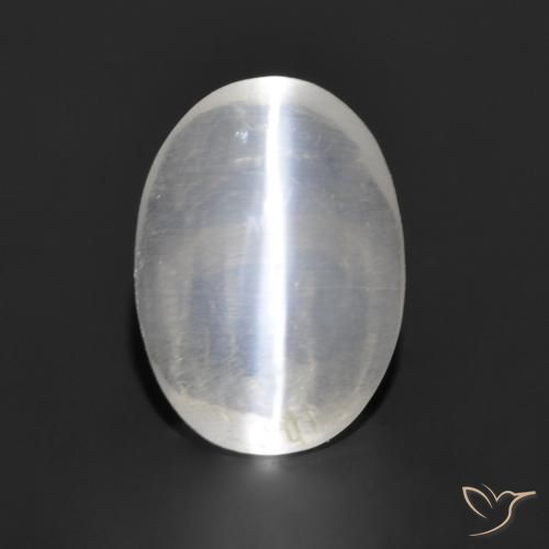 1.13ct Naturale Grigio molto chiaro Sillimanite effetto occhio di gatto, Ovale, Trasparente