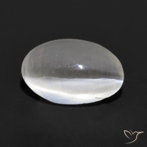 1.19ct Naturale Grigio molto chiaro Sillimanite effetto occhio di gatto, Ovale, Trasparente