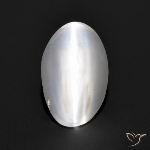 Sillimanite Occhio di Gatto Grigio molto chiaro naturale da 1.19 ct, Ovale, Trasparente