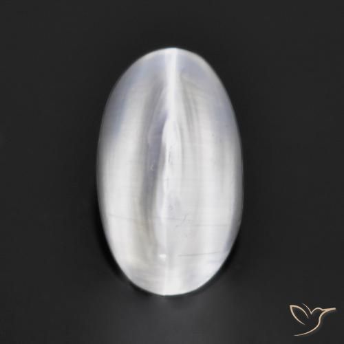 Sillimanite Occhio di Gatto Grigio molto chiaro naturale da 1.35 ct, Ovale, Trasparente