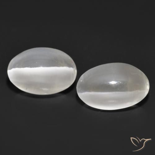 2.47ctw Naturale Grigio molto chiaro Sillimanite effetto occhio di gatto, Ovale, Trasparente