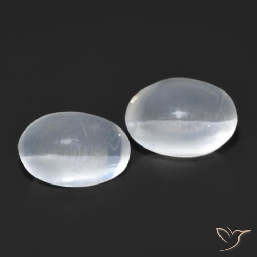 1.58ctw Naturale Bianco traslucido Sillimanite effetto occhio di gatto, Ovale, Trasparente