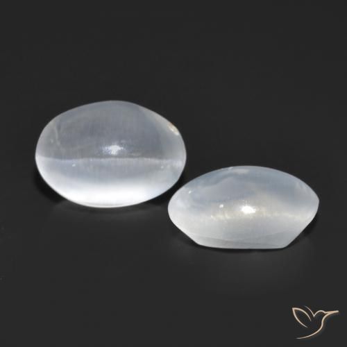 Gemme di Sillimanite Occhio di Gatto Bianco traslucido naturale da 1.58 ct, Ovale, Trasparente