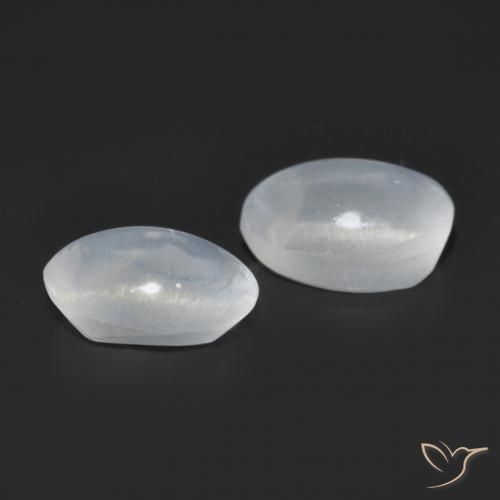 Gemme di Sillimanite Occhio di Gatto Bianco traslucido naturale da 1.58 ct, Ovale, Trasparente