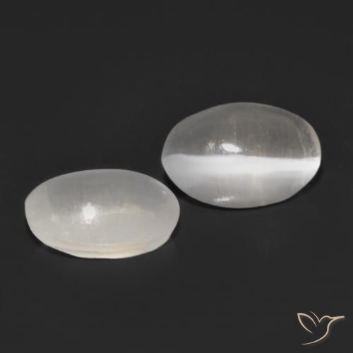 Gemme di Sillimanite Occhio di Gatto Grigio molto chiaro naturale da 1.15 ct, Ovale, Trasparente