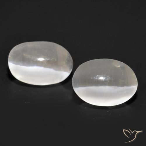 2.11ctw Naturale Bianco Sillimanite effetto occhio di gatto, Ovale, Trasparente