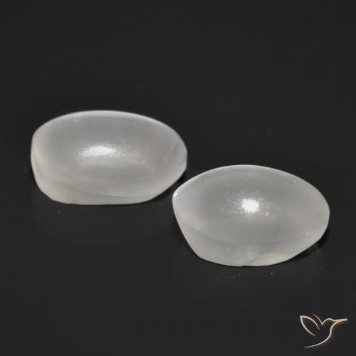 Gemme di Sillimanite Occhio di Gatto Bianco naturale da 2.11 ct, Ovale, Trasparente