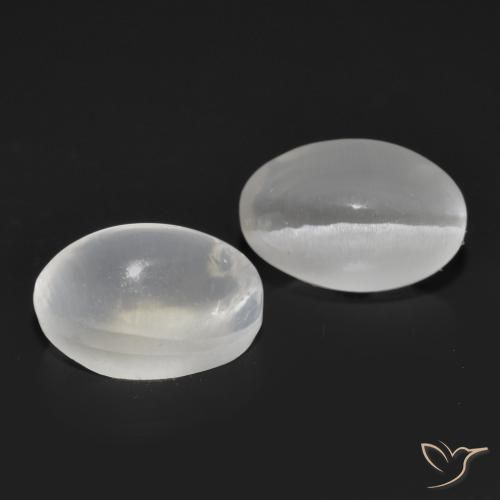 Gemme di Sillimanite Occhio di Gatto Bianco naturale da 2.43 ct, Ovale, Trasparente