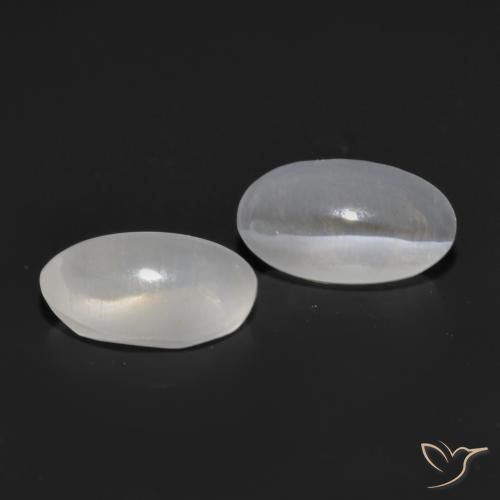 Gemme di Sillimanite Occhio di Gatto Bianco naturale da 1.36 ct, Ovale, Trasparente
