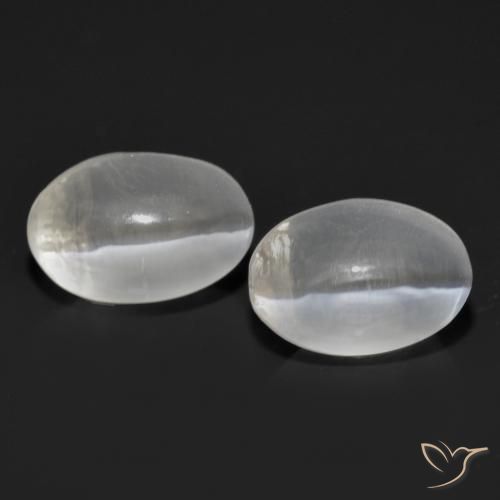 2.32ctw Naturale Bianco Sillimanite effetto occhio di gatto, Ovale, Trasparente