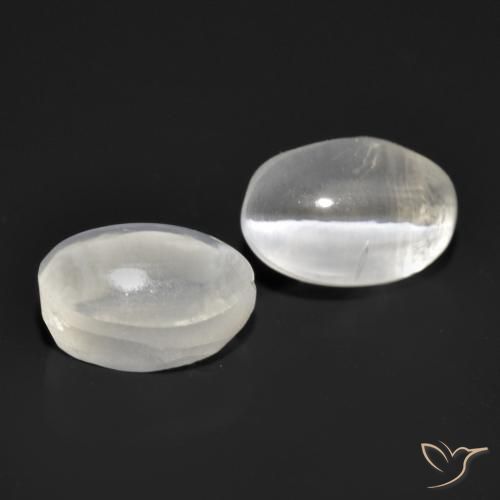 Gemme di Sillimanite Occhio di Gatto Bianco naturale da 2.32 ct, Ovale, Trasparente