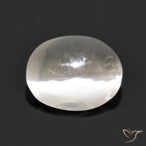 Sillimanite Occhio di Gatto Grigio molto chiaro naturale da 1.11 ct, Ovale, Trasparente