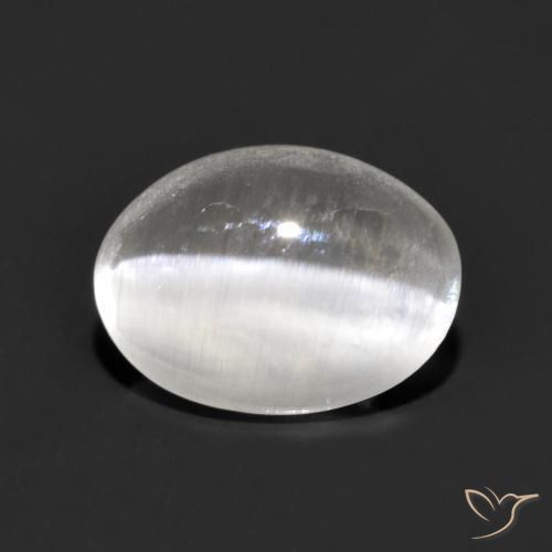 Sillimanite Occhio di Gatto Grigio molto chiaro naturale da 1.17 ct, Ovale, Trasparente