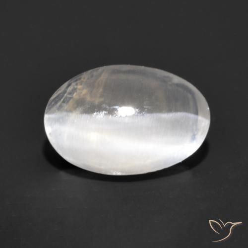 Sillimanite Occhio di Gatto Grigio molto chiaro naturale da 1.17 ct, Ovale, Trasparente