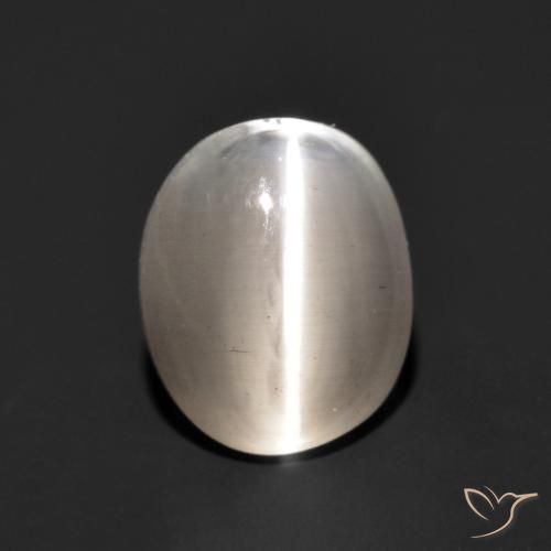 1.49ct Naturale Grigio molto chiaro Sillimanite effetto occhio di gatto, Ovale, Traslucido