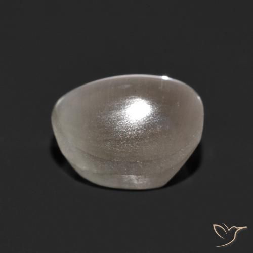 Sillimanite Occhio di Gatto Grigio molto chiaro naturale da 1.49 ct, Ovale, Traslucido