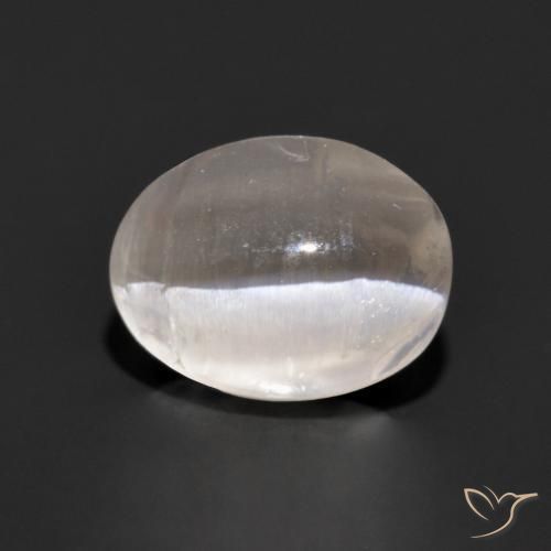 Sillimanite Occhio di Gatto Grigio molto chiaro naturale da 1.18 ct, Ovale, Trasparente