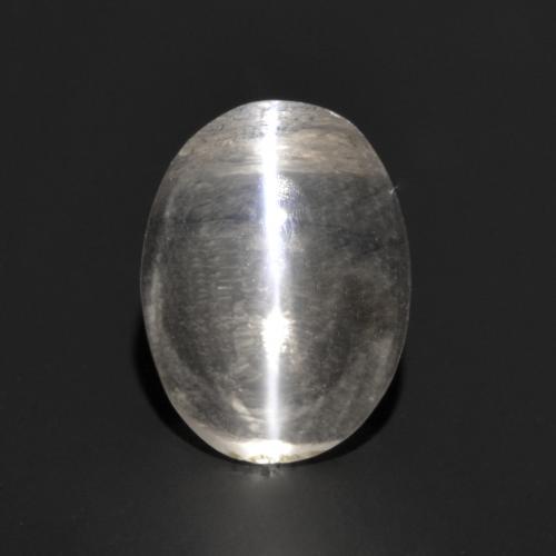 Sillimanite Occhio di Gatto Grigio molto chiaro naturale da 1.03 ct, Taglio ovale, Trasparente