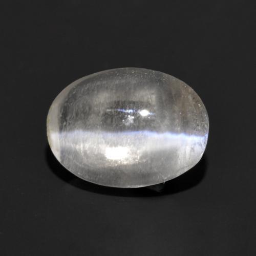 Sillimanite Occhio di Gatto Grigio molto chiaro naturale da 1.03 ct, Taglio ovale, Trasparente