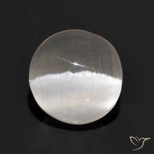 Sillimanite Occhio di Gatto Grigio molto chiaro naturale da 1.87 ct, Rotondo, Traslucido