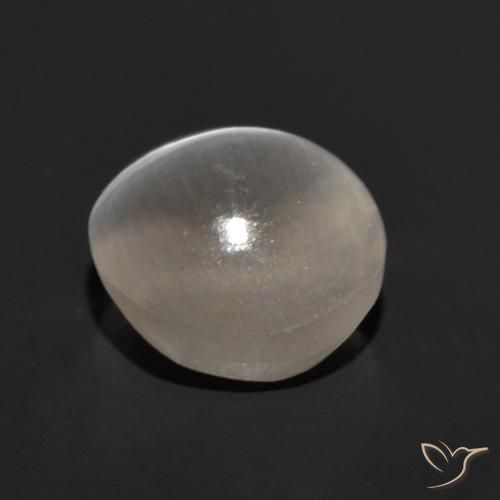 Sillimanite Occhio di Gatto Grigio molto chiaro naturale da 1.87 ct, Rotondo, Traslucido