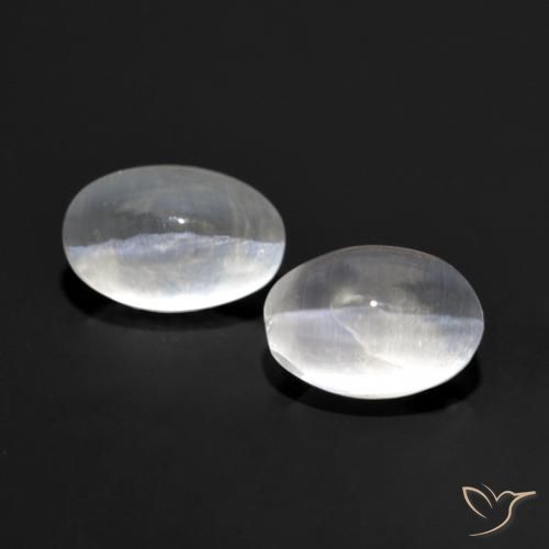 2.07ctw Naturale Bianco trasparente Sillimanite effetto occhio di gatto, Ovale, Trasparente