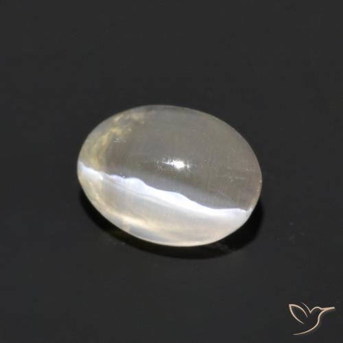 Sillimanite Occhio di Gatto Bianco caldo naturale da 1.14 ct, Ovale, Trasparente