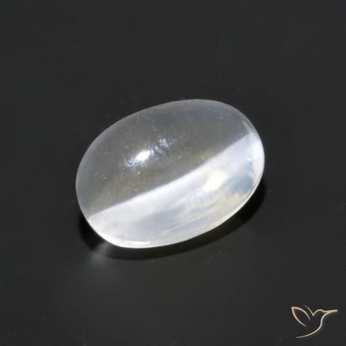 Sillimanite Occhio di Gatto Bianco trasparente naturale da 1.19 ct, Ovale, Trasparente