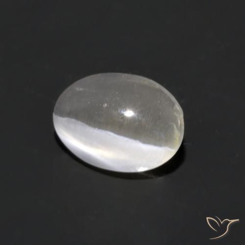 Sillimanite Occhio di Gatto Bianco caldo naturale da 1.02 ct, Ovale, Trasparente