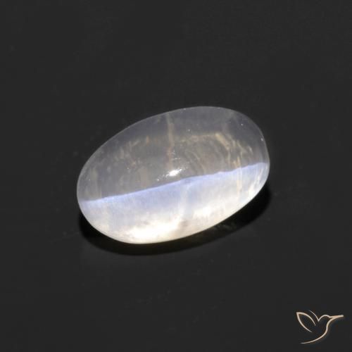 1.34ct Naturale Bianco Sillimanite effetto occhio di gatto, Ovale, Trasparente