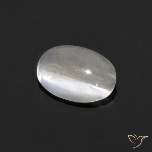 0.92ct Naturale Bianco Sillimanite Occhio di Gatto, Ovale, Trasparente