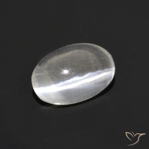 Sillimanite Occhio di Gatto Bianco caldo naturale da 0.76 ct, Ovale, Trasparente
