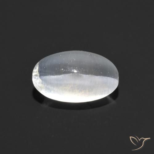 1.10ct Naturale Bianco Sillimanite effetto occhio di gatto, Ovale, Trasparente
