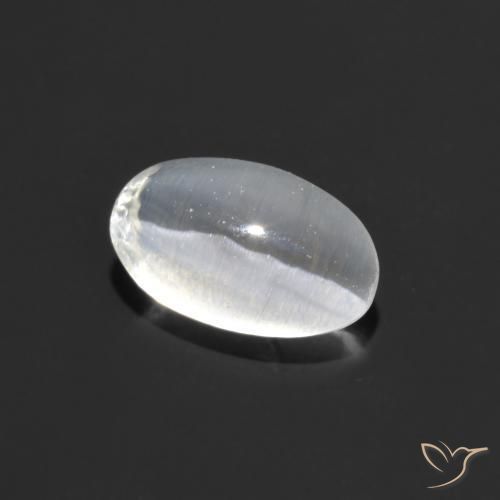 Sillimanite Occhio di Gatto Bianco naturale da 1.10 ct, Ovale, Trasparente