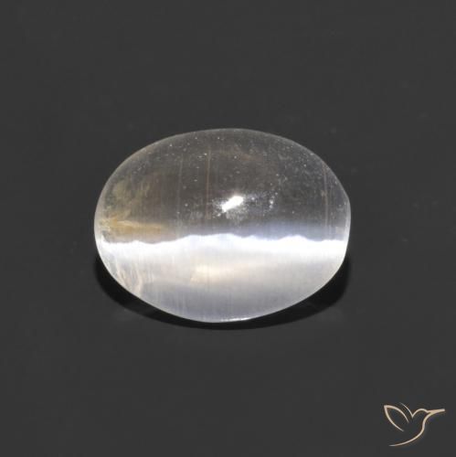 Sillimanite Occhio di Gatto Bianco caldo naturale da 0.78 ct, Ovale, Trasparente