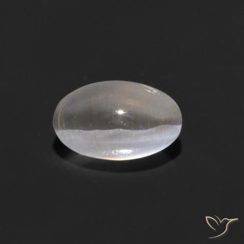 0.88ct Naturale Bianco caldo Sillimanite effetto occhio di gatto, Ovale, Trasparente