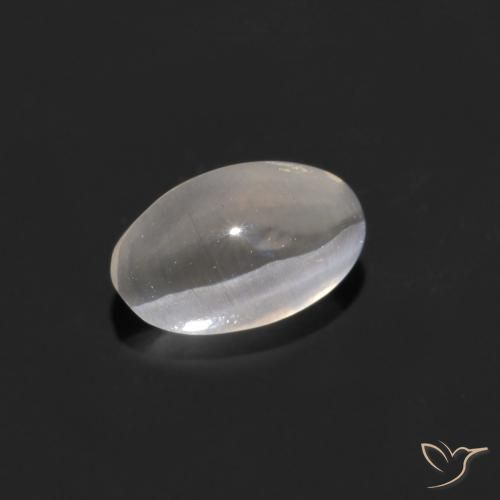 Sillimanite Occhio di Gatto Bianco caldo naturale da 0.88 ct, Ovale, Trasparente